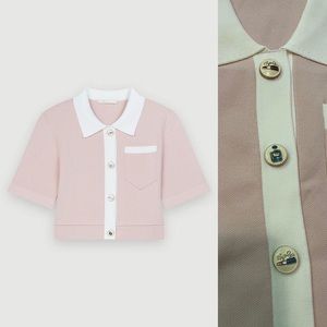 Maje Cropped Top With Contrasting Band